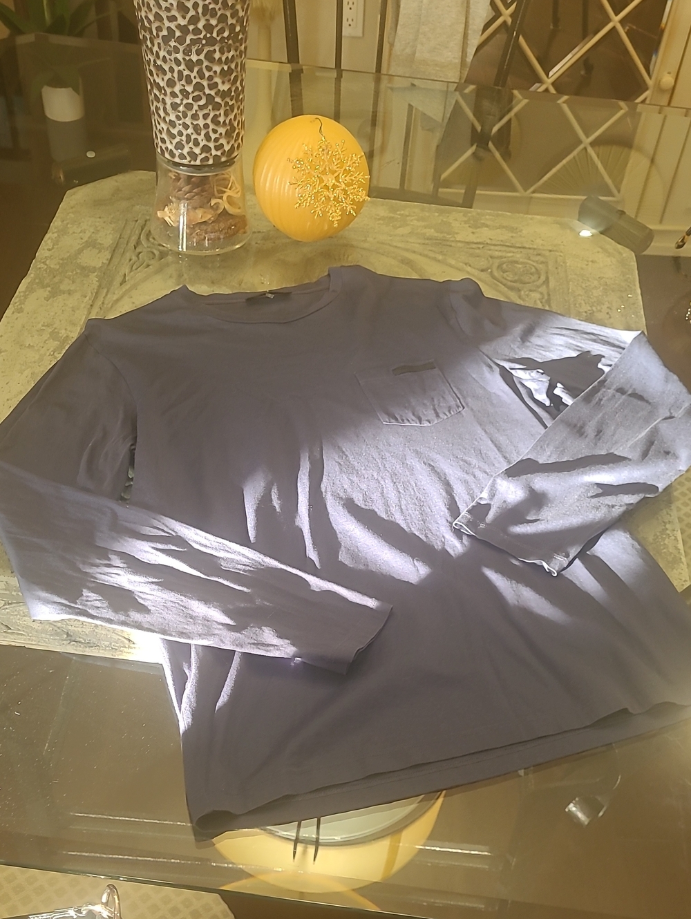 Prada Mens Logo Long Sleeve Crewneck Shirt Medium